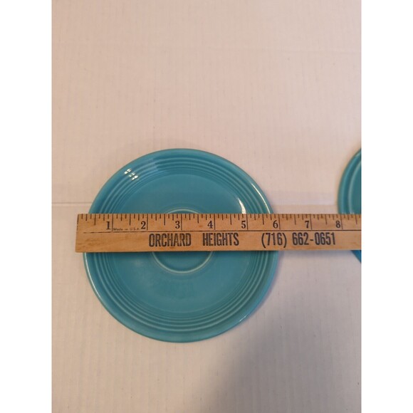 Fiestaware Fiesta Saucer Bread Salad  Plates Turquoise Blue Set 2  6” Vintage - Picture 7 of 7